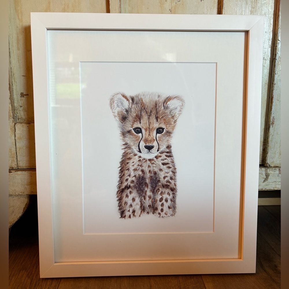 Oopsy Daisy Framed Nursery Print (Cheetah)